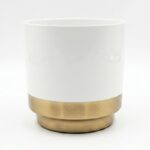 Saksija bela metalna, 15 cm