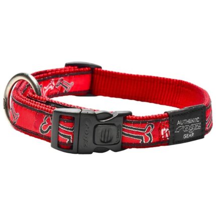 Rogz ogrlica Red bone L